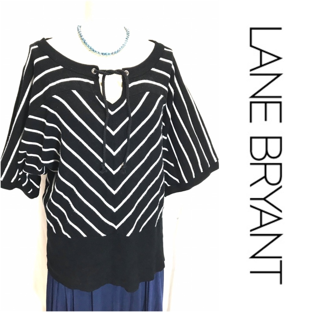 Lane Bryant short batwing chevron top, size 14/16